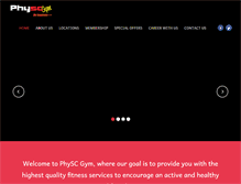 Tablet Screenshot of physcgym.com